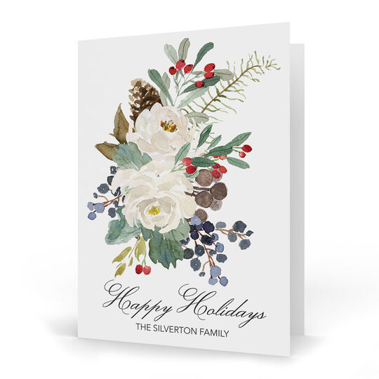 Christmas Floral Foldover Holiday Cards